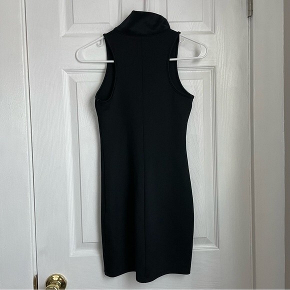 Wild Fable black mini dress neoprene sleeveless 1/4 zip neon 90s y2k size XS - Picture 4 of 5